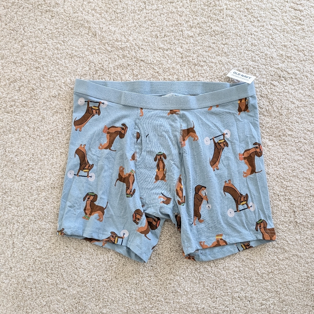 Blue Boxer Shorts with Dog Print
